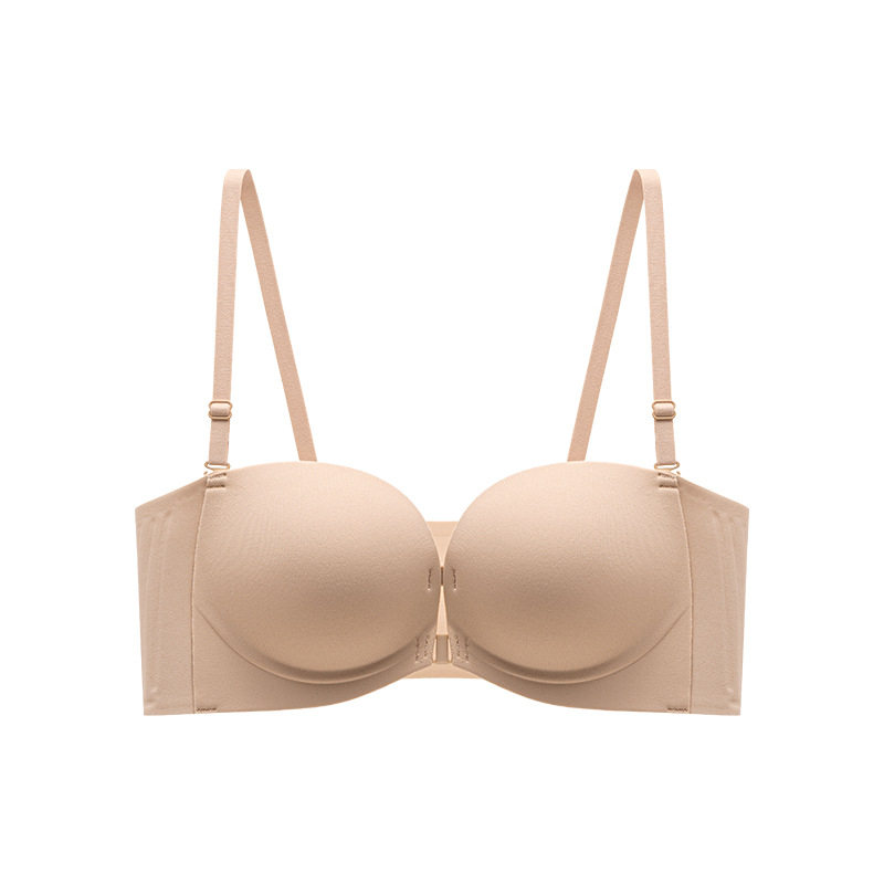 美背前扣可拆卸无肩带内衣女夏薄款防滑聚拢小胸显大无痕隐形文胸,淘宝优惠券,粉丝福利购,淘宝优惠卷