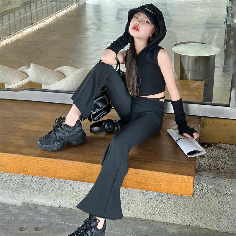 女大童童装潮酷女童废土风连帽上衣显瘦喇叭裤爵士舞演出两件套潮,淘宝优惠券,粉丝福利购,淘宝优惠卷