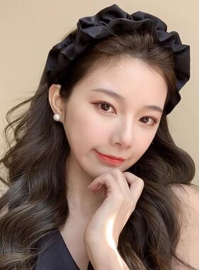 高级感发箍女高颅顶褶皱头箍复古