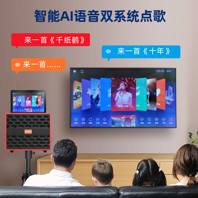 sansui a25家庭ktv音响套装唱歌机 sansui九洲龙腾KTV/卡拉OK音箱