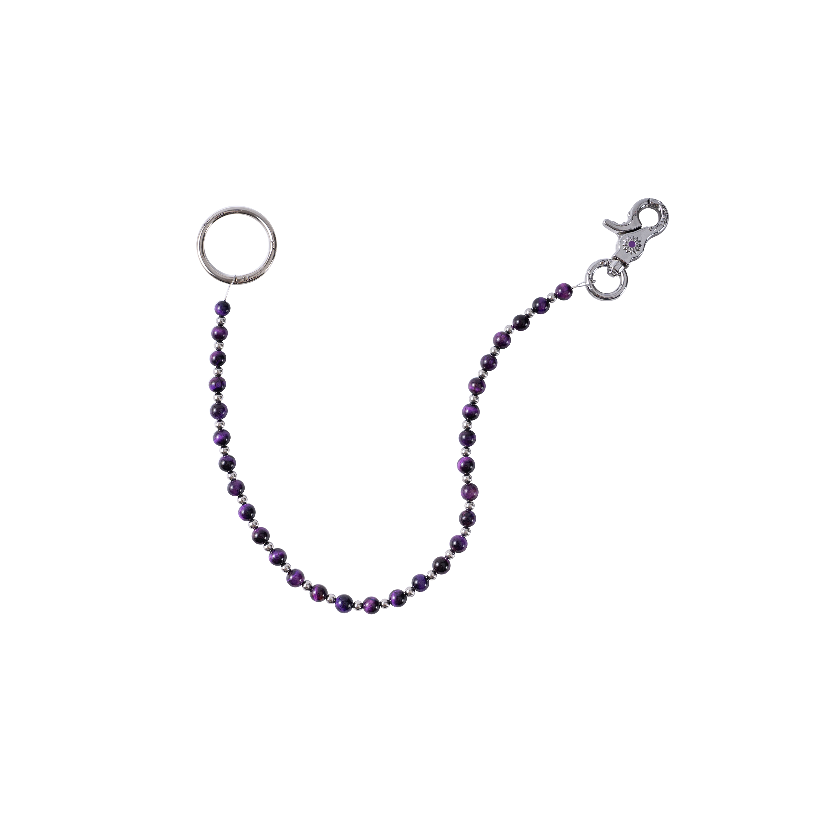 STAYWILD 原创设计紫色虎眼石包链裤链男配饰牛仔裤西装裤挂饰