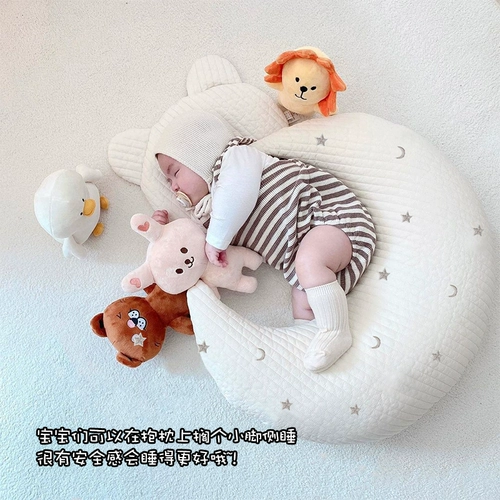 Детская хлопковая подушка для новорожденных для младенца, съёмная кроватка, с вышивкой