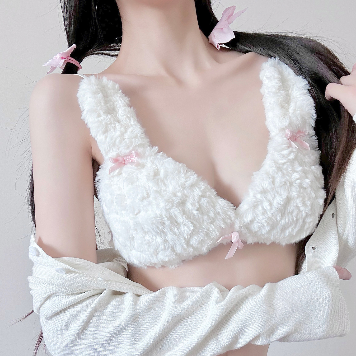 六楼法式冬天文胸新年本命年内衣套装保暖聚拢胸罩可爱萝莉毛茸茸,淘宝优惠券,粉丝福利购,淘宝优惠卷