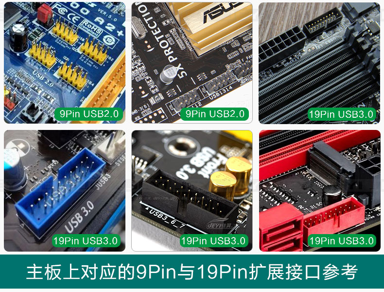 USB3.0挡板线 主板20p转usb扩展线 USB2口机箱挡板 usb双口挡板线 - 图3