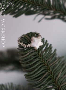 纯银天然星星巴洛克珍珠戒指