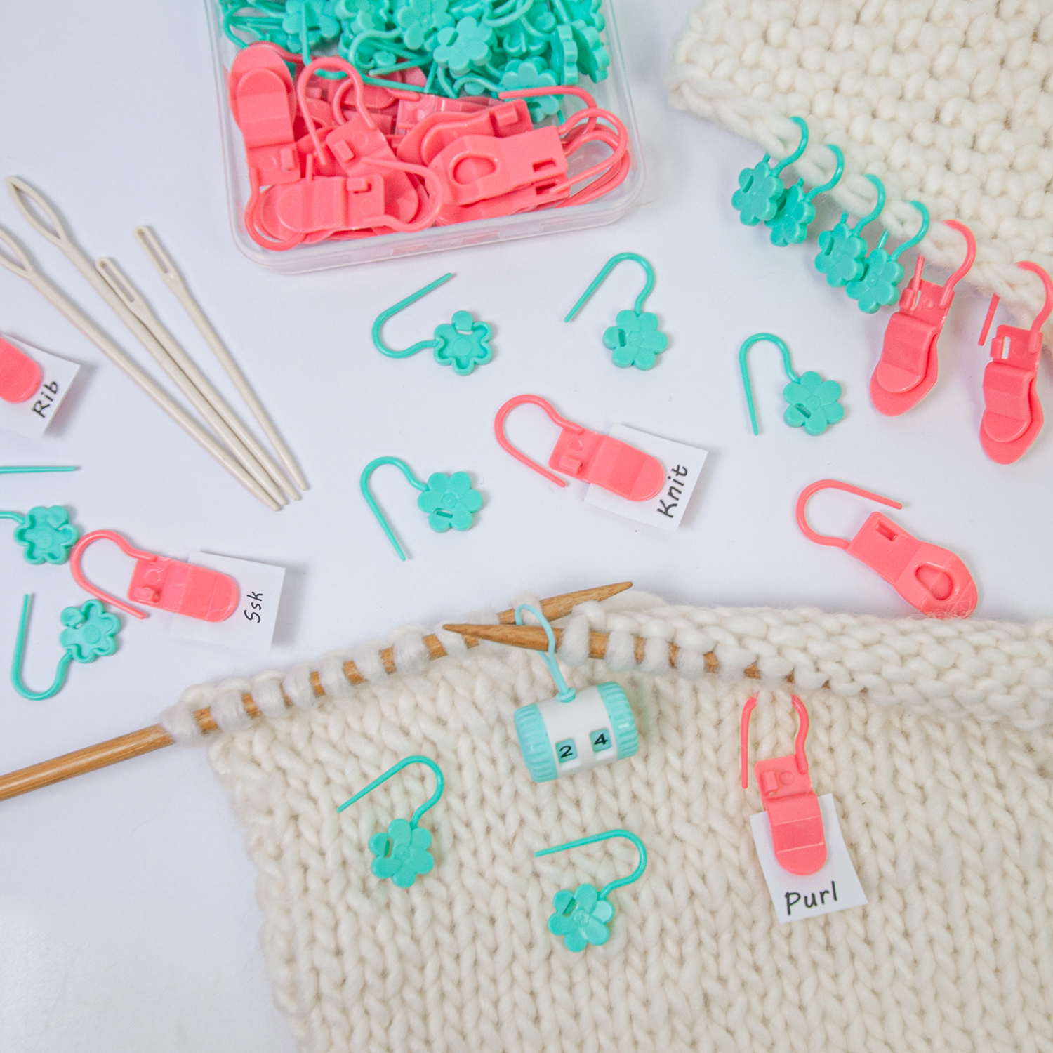 毛线编织钩针记号扣开口花朵别针记号扣钩针毛衣针diy配件工具 - 图2