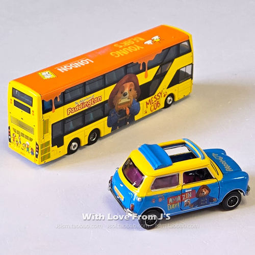 微影&帕丁顿 Mini Paddington Bear富豪B8L巴士 香港TINY合金车模 - 图0
