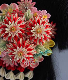 辅匠『花轮舞』细工花和风和服发饰细工发簪lolita