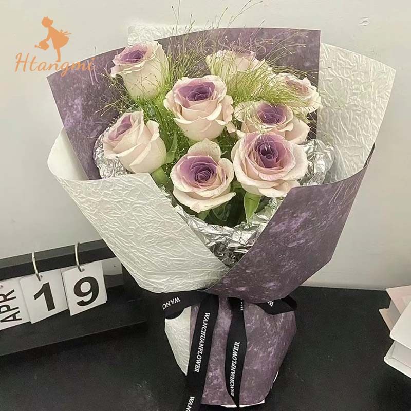 汉唐美乌梅紫酱油画纸网红背景纸鲜花花束包装纸印花牛皮纸包花纸,淘宝优惠券,粉丝福利购,淘宝优惠卷