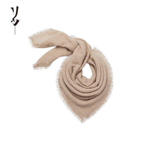 Say Ya 【幻】复古老花福纹羊绒方巾 围巾披肩优雅保暖 - 图3