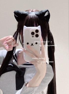 Miubby「黑喵少女」可爱软萌手作猫耳KC发箍Lolita配饰女仆jk头饰