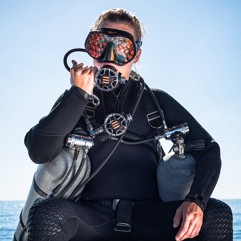 波兰tecline侧挂潜水呼吸调节器r2一级头tec2二级头 侧挂潜水套装