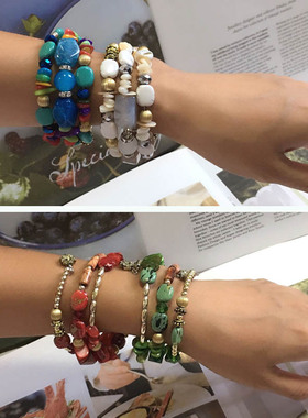 波西米亚风多层串珠手环波西米亚