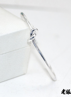 纯银实心开口可调节日韩风手环