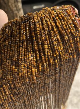 好品质2.5mm虎眼石方糖散珠半成品Diy锁骨链手链配珠天然石饰品