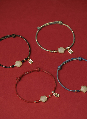 如花似玉新款和田青玉手串手工编织绳平安吉祥小纵设计感手链