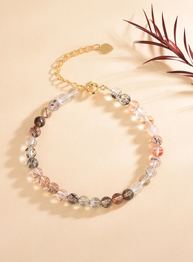 黑金超七时尚OL天然水晶手链