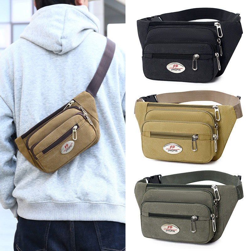 新款帆布腰包男女通用时尚百搭单肩斜挎包休闲运动包多功能手机包,淘宝优惠券,粉丝福利购,淘宝优惠卷
