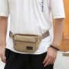 Canvas wear-resistant construction site outdoor crossbody waist bag