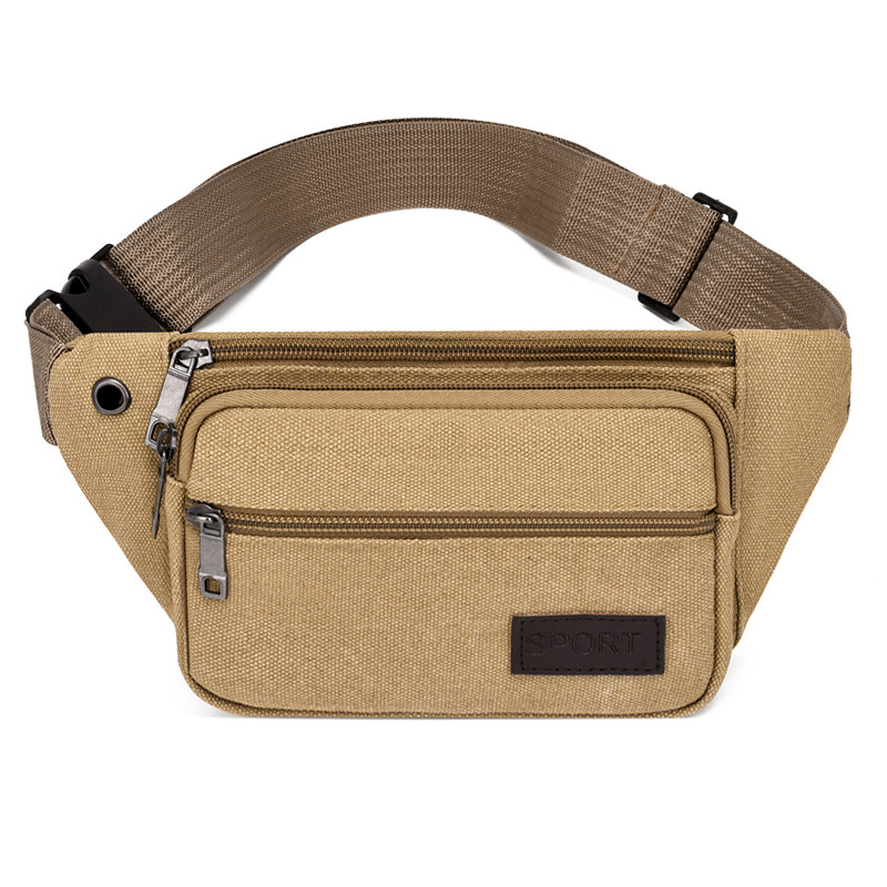 Canvas wear-resistant construction site outdoor crossbody waist bag