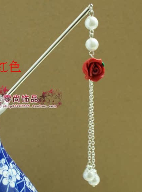 新中式国风发簪女古风汉服发饰盘发簪子软陶高级感发饰发钗头饰