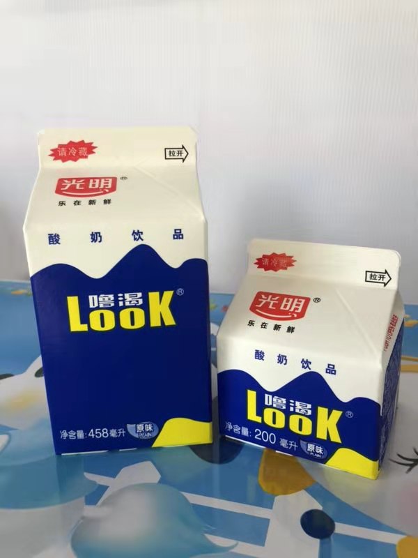 冷藏冷运正品光明酸奶look噜渴458ml盒装原味酸牛奶酒店饮品200_虎窝淘