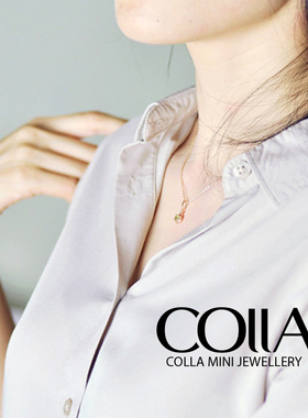 天然绿925银玫瑰金彩色宝石项链