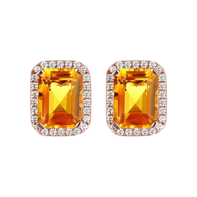 天然黄水晶黄晶耳钉 925纯银镀金彩色水晶韩版宝石耳环耳饰生日女 - 图3