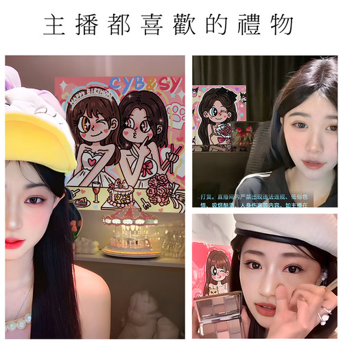 星蝶公主手绘插画成品定制q版可爱漫画真人卡通头像装饰画礼物 - 图0
