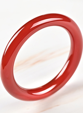 天然细圆条本命年红色手镯