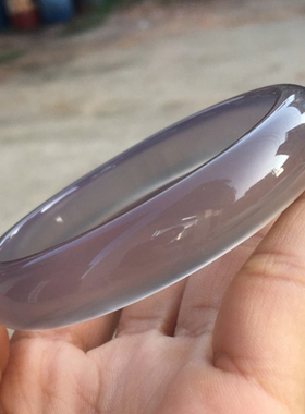 天然帝王紫手镯女加宽加厚灰玛瑙