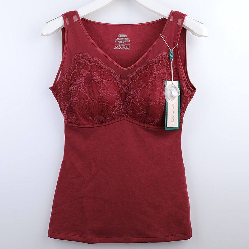 香月明美保暖内衣女内搭背心带胸垫免穿文胸一体发热秋衣冬68889,淘宝优惠券,粉丝福利购,淘宝优惠卷
