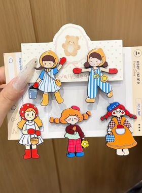 日系可爱田园风小女孩发夹卡通少女心爆棚碎发鸭嘴夹趣味百搭发饰