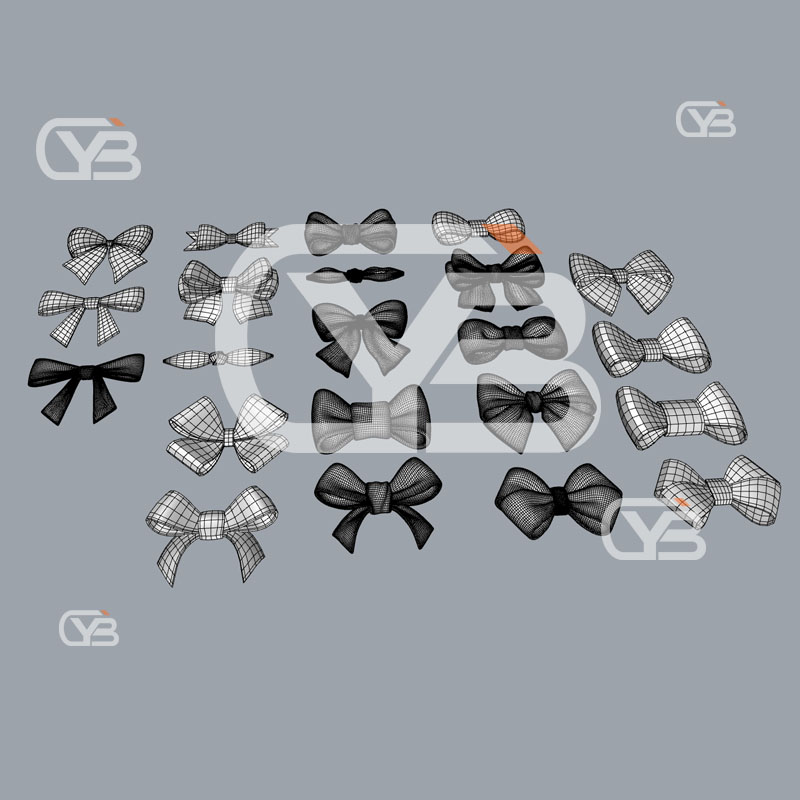 蝴蝶结 服装装饰 饰品 犀牛建模rhino/C4D/3Dmax/maya/obj模型 - 图2