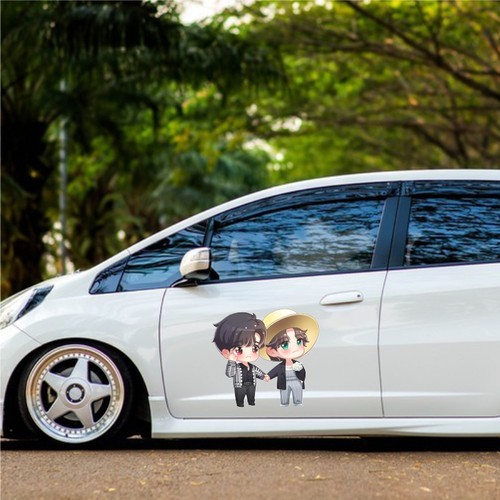 肖战王一博Q版博君一肖汽车身油箱盖电脑行李箱装饰卡通遮盖贴纸 - 图2