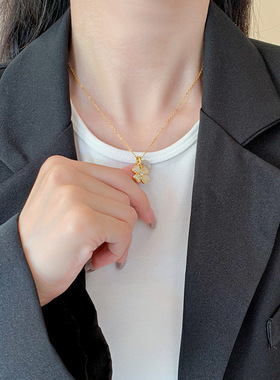 四叶草项链轻奢小众锁骨链