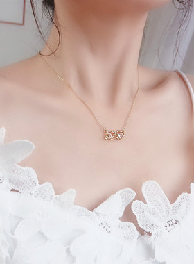 法式浪漫520灵动项链女锁骨链