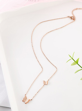 【全网超火爆的项链】蝴蝶项链女