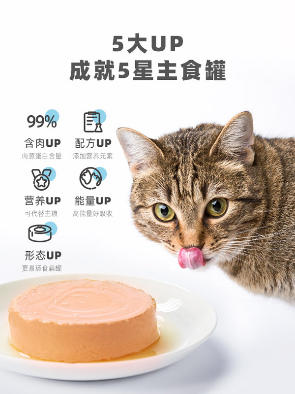 有鱼UP生骨肉主食猫粮成猫幼猫零食罐头小扁罐头猫咪营养增肥湿粮 - 图1