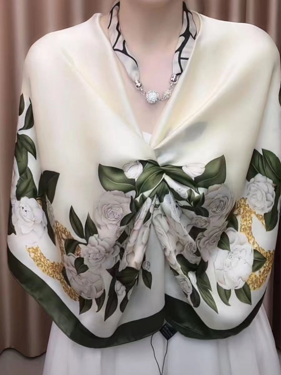 夏季时尚洋气丝巾女超大长款沙滩防晒披肩围巾两用百搭妈妈款纱巾,淘宝优惠券,粉丝福利购,淘宝优惠卷