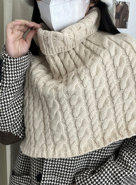 小女孩秋冬麻花韩版女围脖