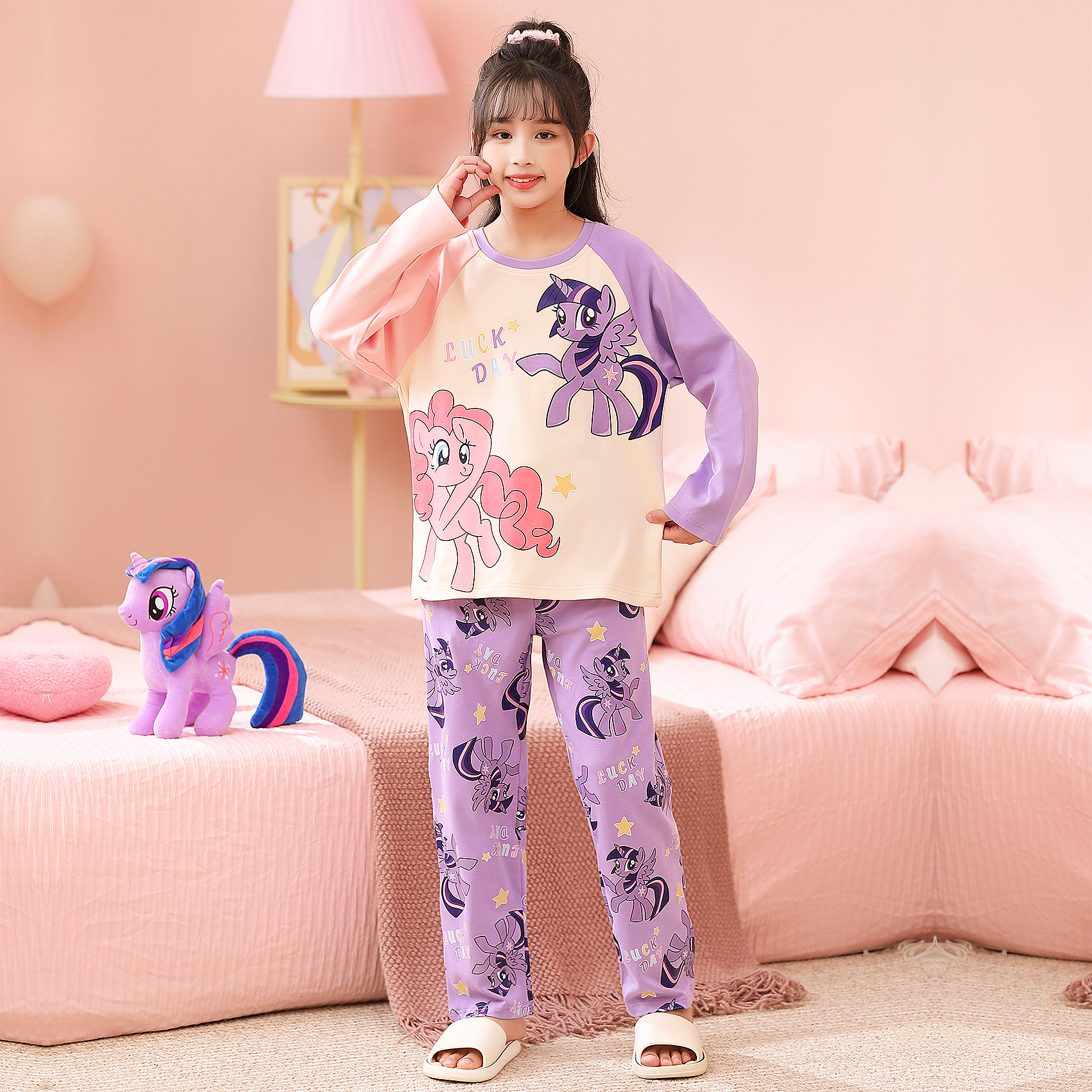 女童儿童睡衣a类全棉2025新款春秋季高端纯棉女款女孩宝宝家居服 - 图0