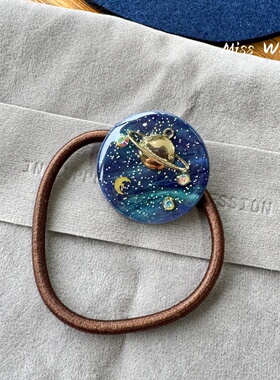韩国梦幻星空土星发圈少女心宇宙星球头绳高弹力扎马尾皮筋头饰