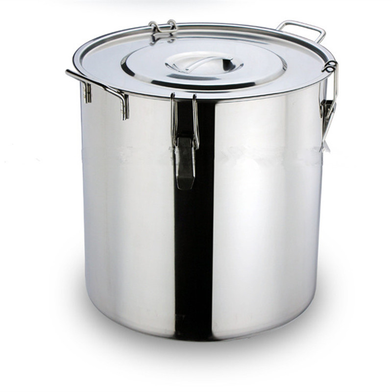 304不锈钢桶密封水桶米桶带卡扣加厚圆桶带盖汤桶小号油桶水龙头-图3