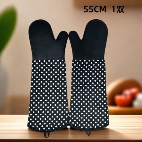 耐高温500度2只商用微波炉烤箱防烫夹加长厚烘培隔热硅胶工业手套 - 图0