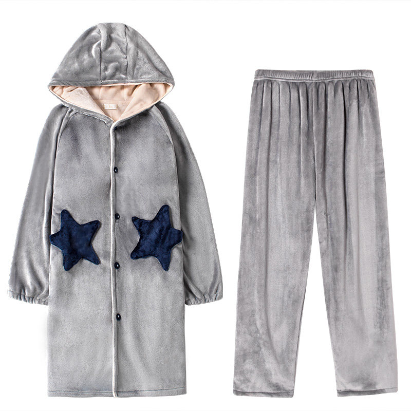 芬腾可安睡袍女秋冬浴袍长款珊瑚绒星星情侣睡衣男加厚保暖家居服,淘宝优惠券,粉丝福利购,淘宝优惠卷