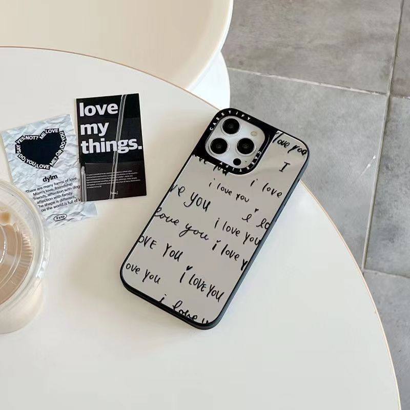 CASETiFY爱你一百遍情人节16适用于iPhone14/13/15ProMax镜面手机壳艺术15plus高级感简约个性diy防摔保护套x