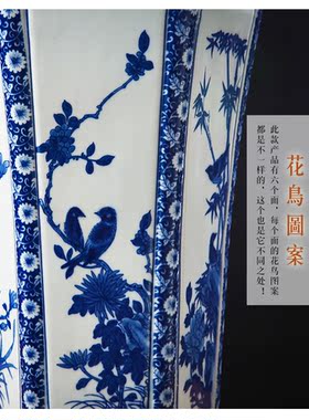景德镇手绘大号花鸟陶瓷六方兰花盆花卉植物客厅书房盆栽包邮