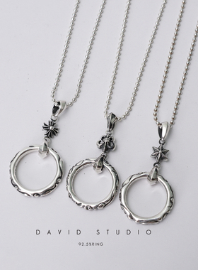 david纯手工s925纯银墨镜项链