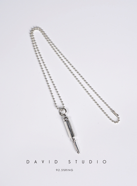 david纯银925纯银实心做旧个性百搭情侣螺丝刀项链 情侣男女款